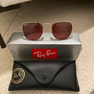 Ray-Ban FRANK Sunglasses - Gold/Violet, Polarized (RB3857, 51-21)